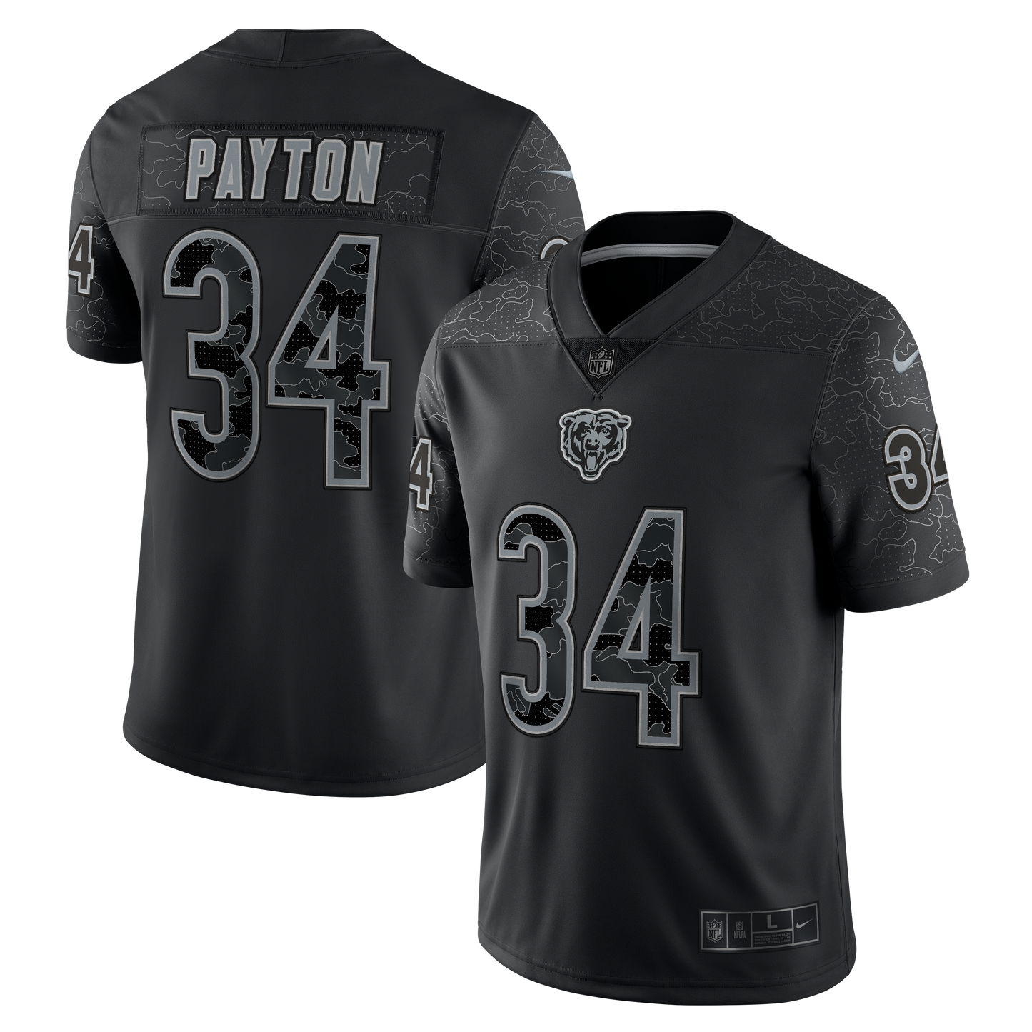 Walter Payton Chicago Bears Black/Grey Jersey