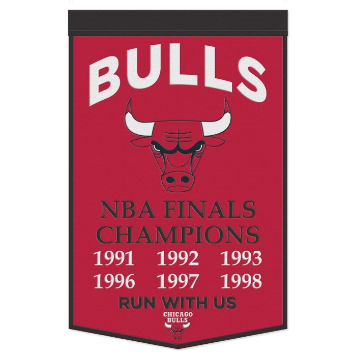 Chicago Bulls NBA Finals Champions 24" x 38" Wool Banner