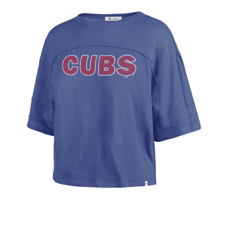 Chicago Cubs Women's Premier Wordmark Stevie Crop Tee