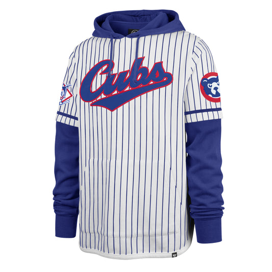 Chicago Cubs Pinstripe '47 Double Header Shortstop Hoodie