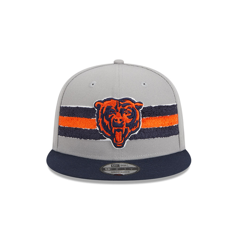 Chicago Bears Gray/Stripes Bear Logo New Era 9FIFTY Snapback Hat