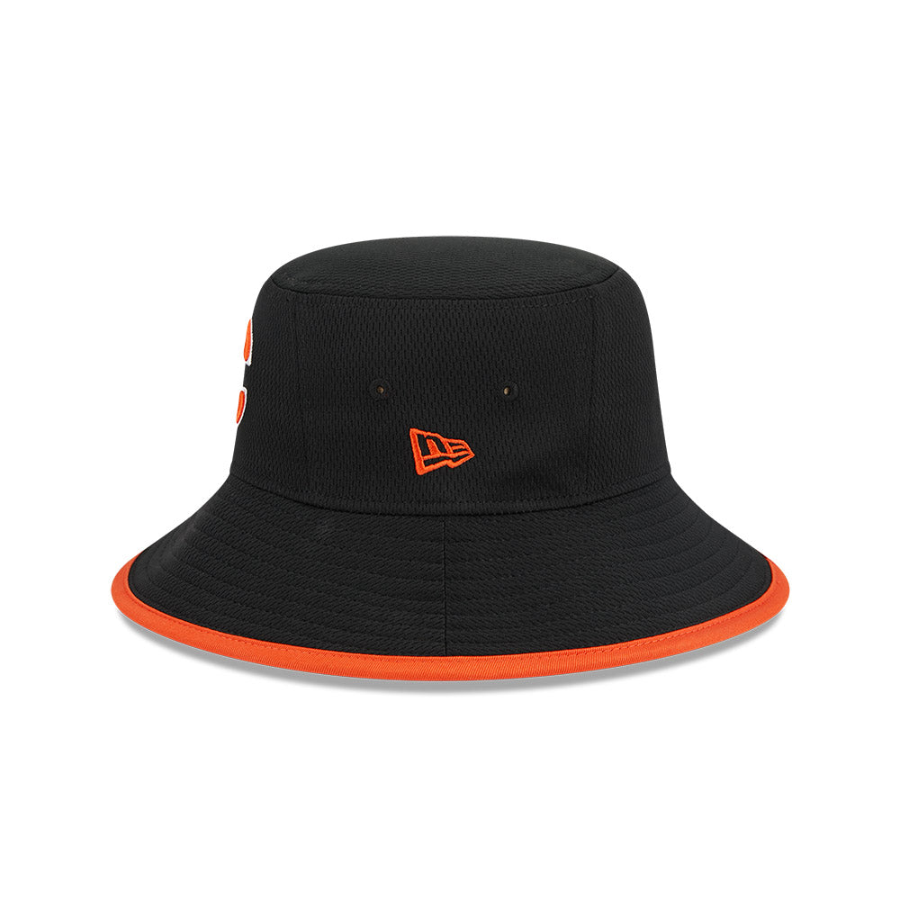 Black and orange bucket 2024 hat