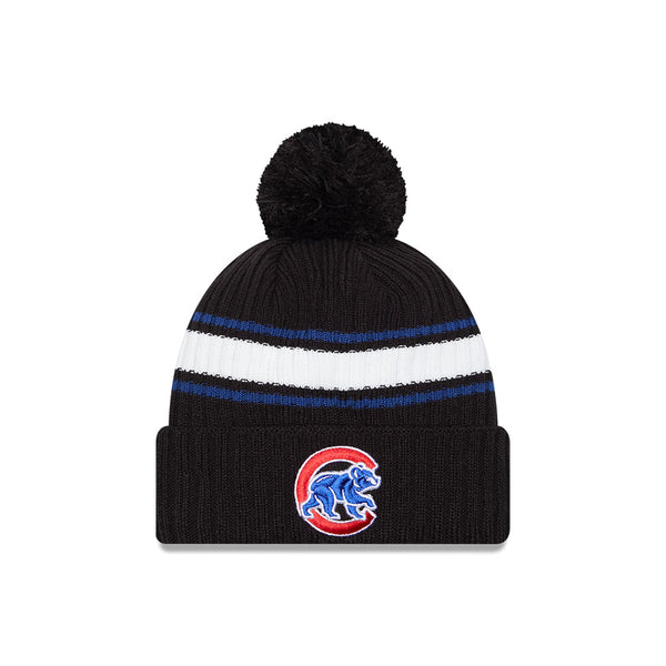 Men's Fanatics Branded Royal Chicago Cubs Stripe Cuffed Knit Hat with Pom