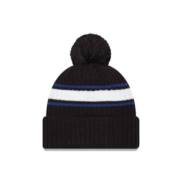 Chicago Cubs Black OTC Stripes Pom Patch Knit Hat - Clark Street