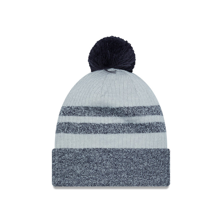 Blue and Gray Pom Stocking Cap