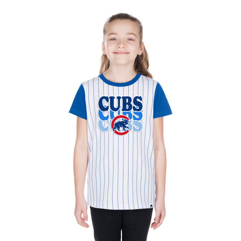 Chicago Cubs New Era Pinstripe Youth T-Shirt
