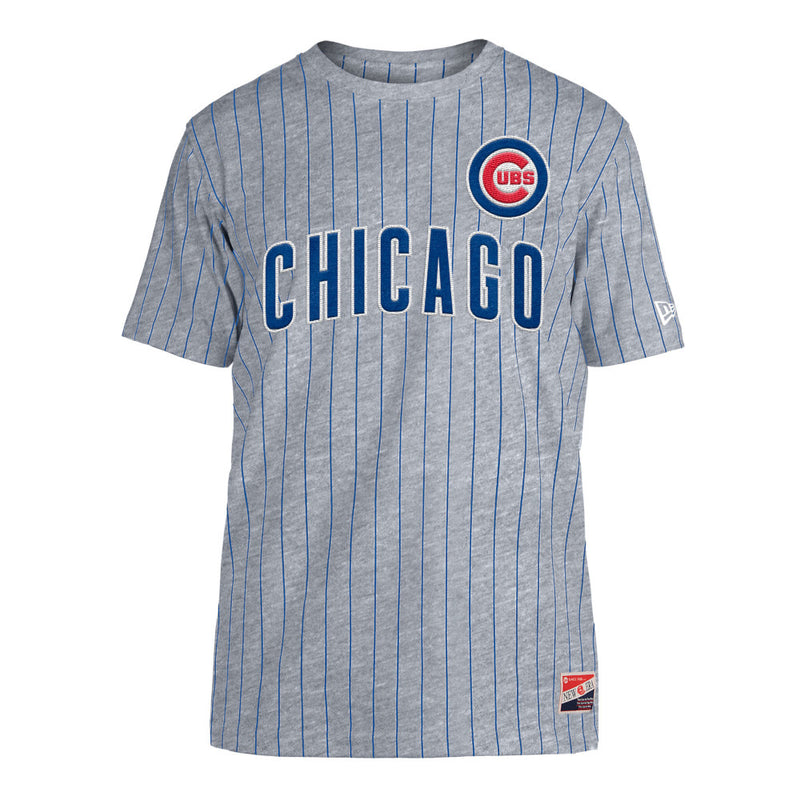 Chicago Cubs New Era Grey Pinstripe T-Shirt