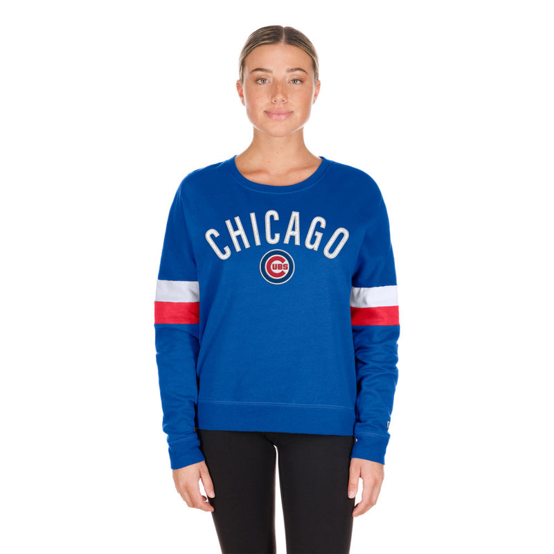 Chicago Cubs New Era Women's Royal Crewneck Sweatshirt