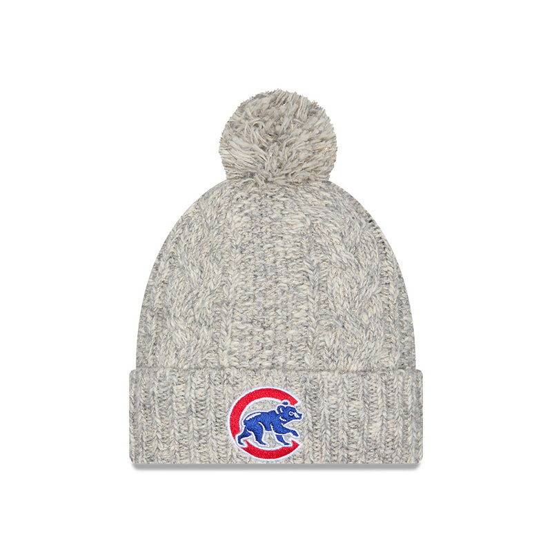 Chicago Cubs Grey Shimmer Pom Knit Hat