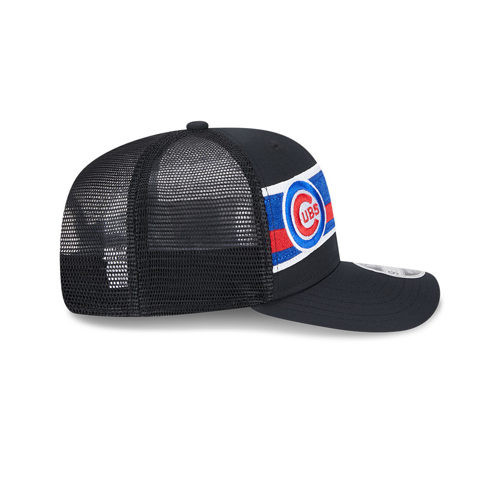 Chicago Cubs New Era 9SEVENTY Trucker Stripe Stretch Snap Adjustable Hat