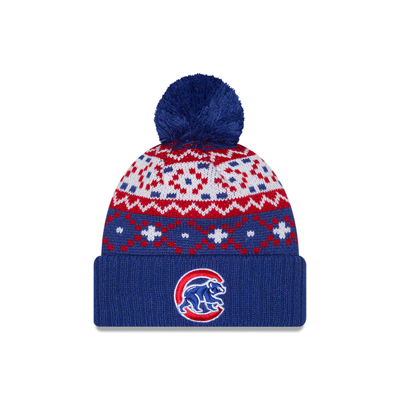 Chicago Cubs Nostalgia Christmas Pom Knit Hat