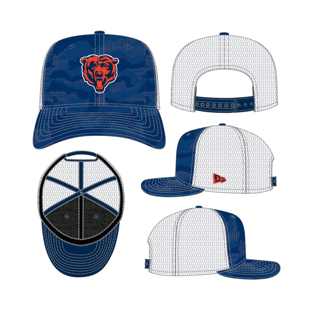 Chicago Bears New Era 9SEVENTY Camo Trucker Stretch Snapback Hat