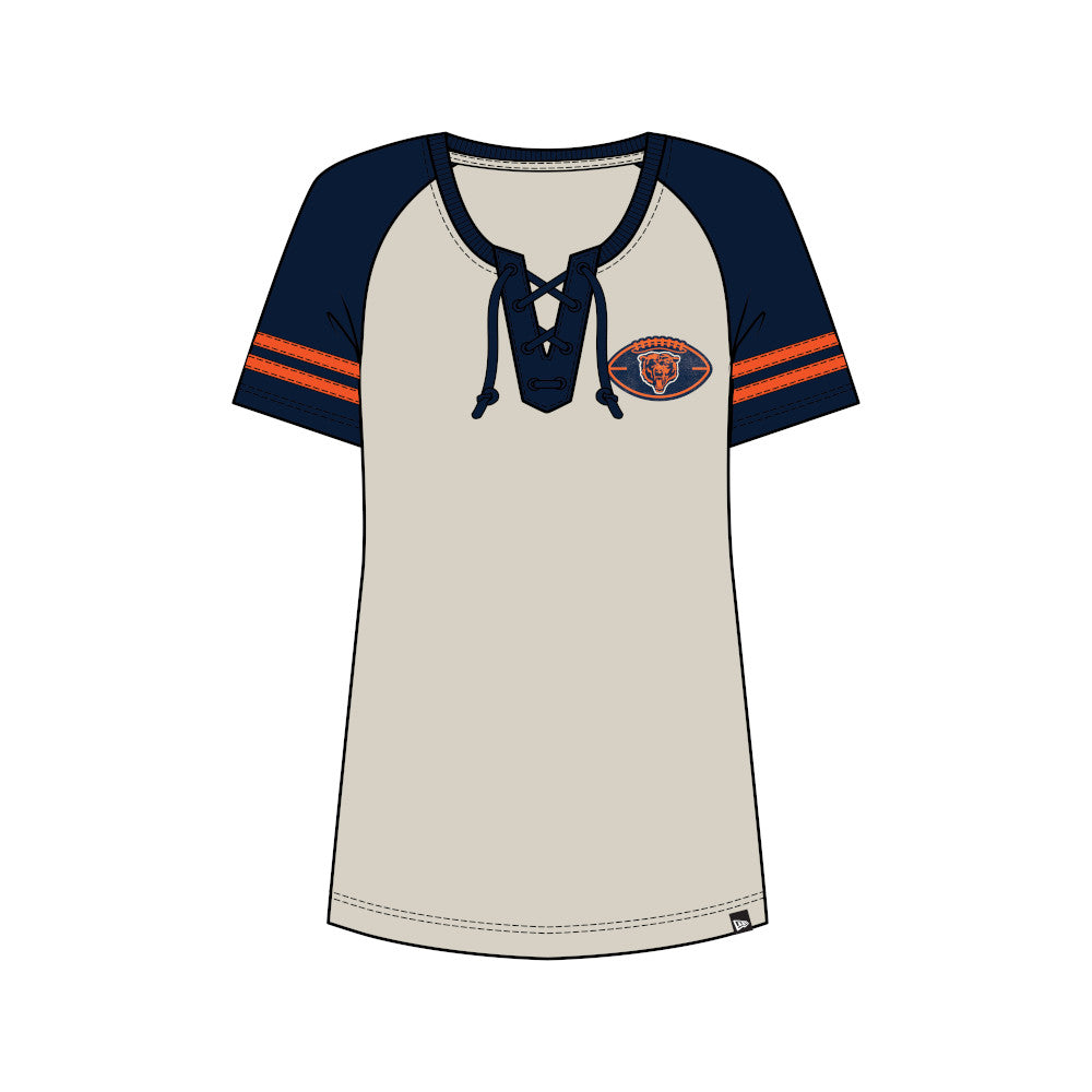 Chicago Bears Ladies 3Down Stone Laces Tee