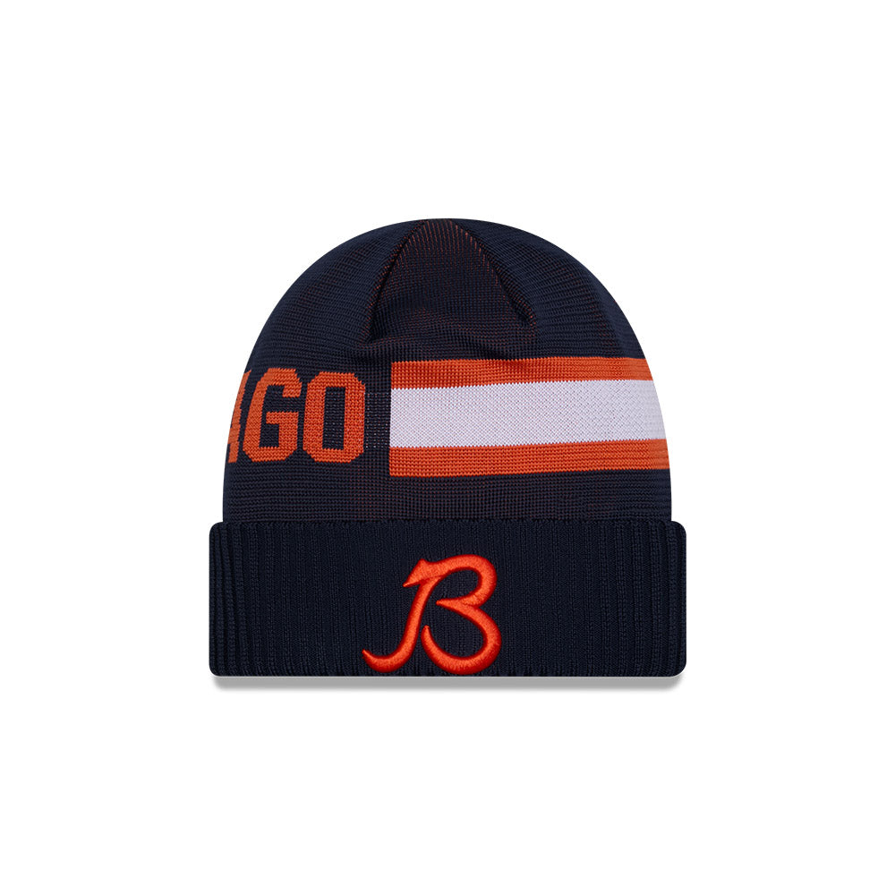 Chicago Bears 2024 Sideline New Era Tech Knit Cuff B Hat