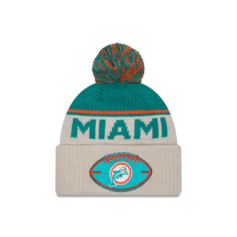 Miami Dolphins 2024 Sideline New Era Historic Sport Knit Hat