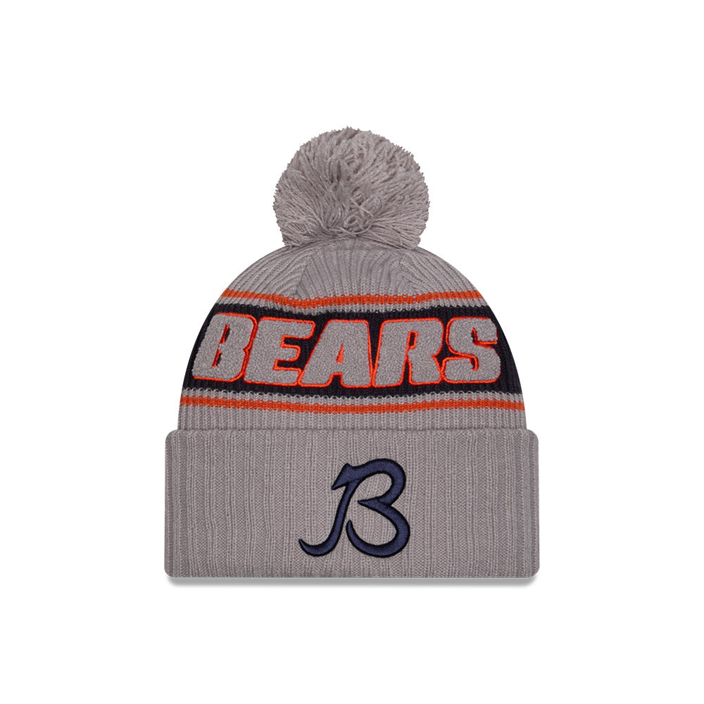 Chicago Bears Grey 2024 Sideline New Era Sport Knit Pom Hat