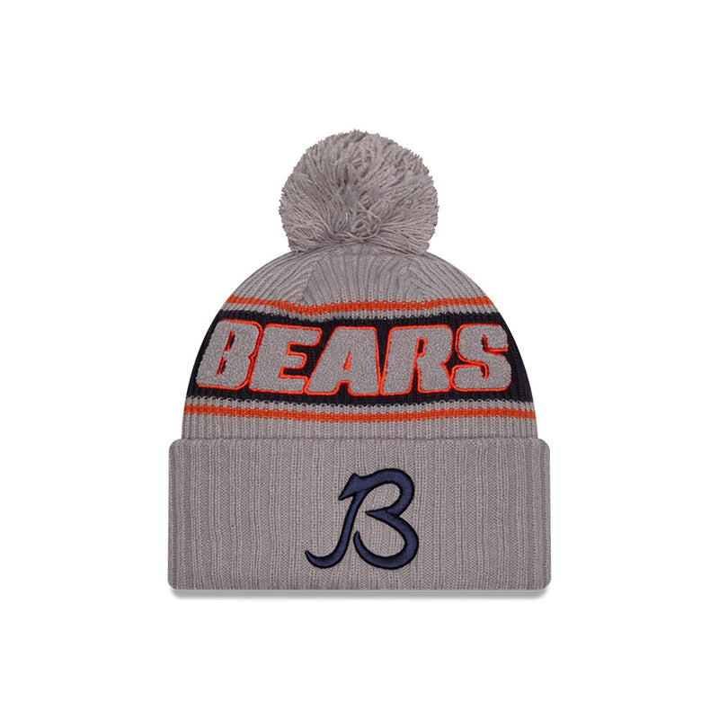 Chicago Bears Grey 2024 Sideline New Era Sport Knit Pom Hat