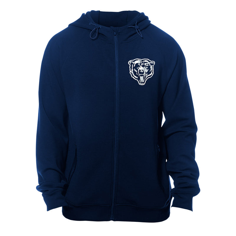 Chicago Bears Navy Full Zip Reflective Hoodie