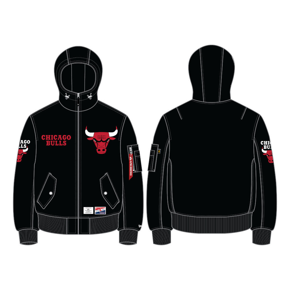 Chicago Bulls Black Alpha Bomber Jacket