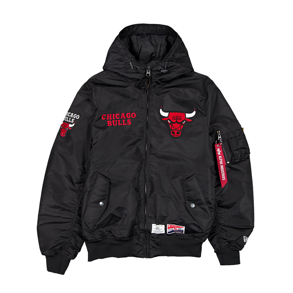 Chicago Bulls Black Alpha Bomber Jacket