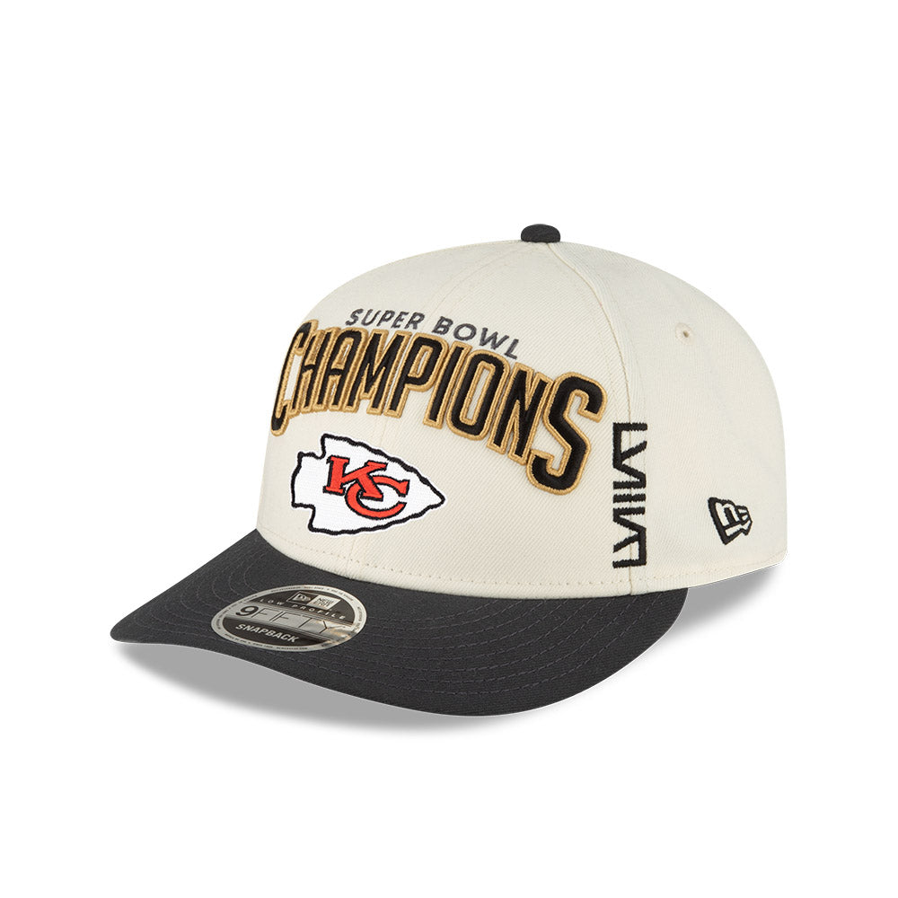 Kansas City Chiefs New Era Super Bowl LVIII Champions Locker Room Low Profile 9FIFTY Adjustable Hat - Cream/Black