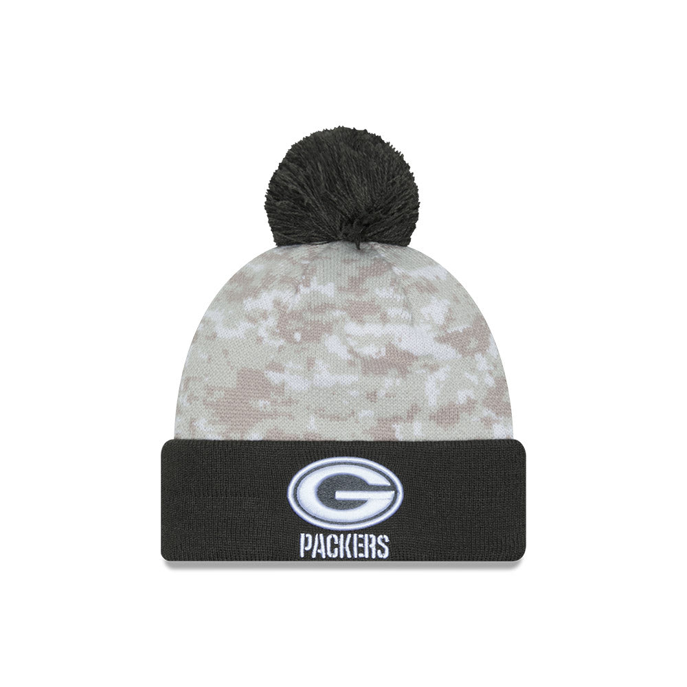 Green Bay Packers New Era Arctic Camo/Graphite 2024 Salute To Service Knit Hat