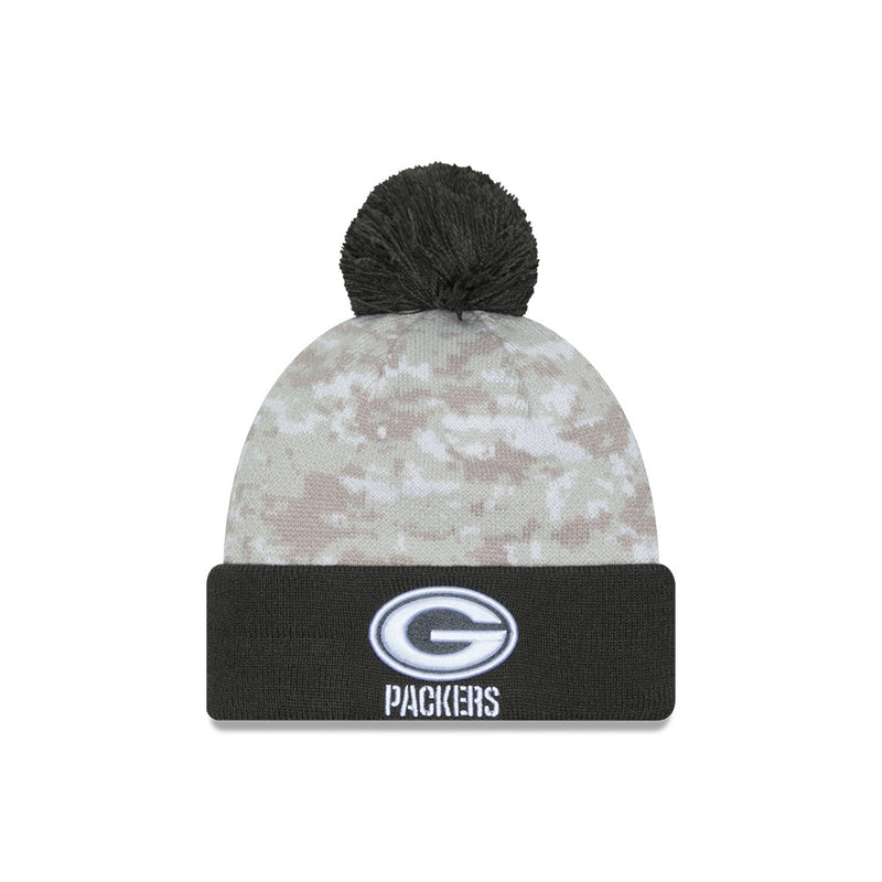 Green Bay Packers New Era Arctic Camo/Graphite 2024 Salute To Service Knit Hat