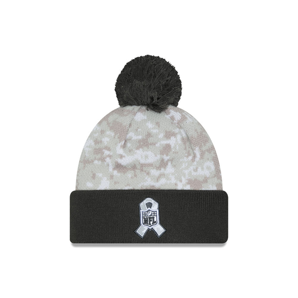 Green Bay Packers New Era Arctic Camo/Graphite 2024 Salute To Service Knit Hat