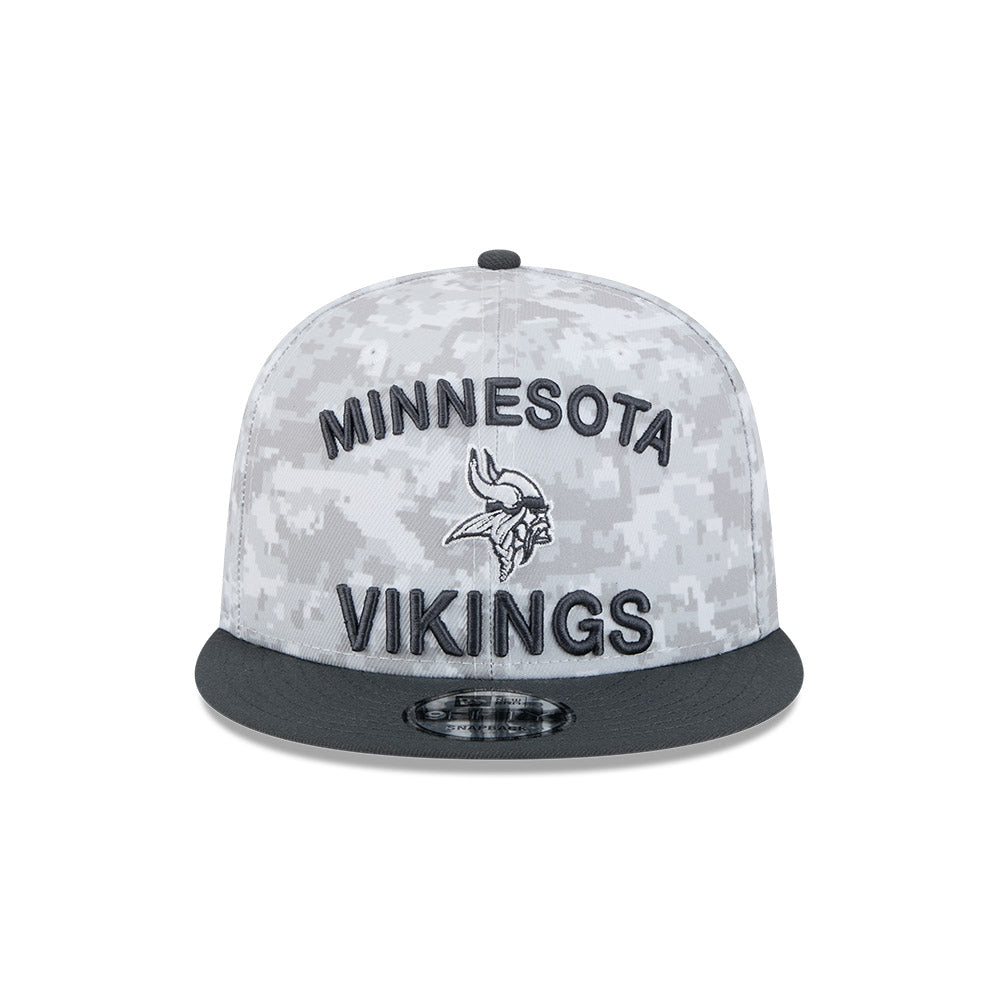 Minnesota Vikings New Era Arctic Camo/Graphite 2024 Salute To Service 9FIFTY Snapback Hat