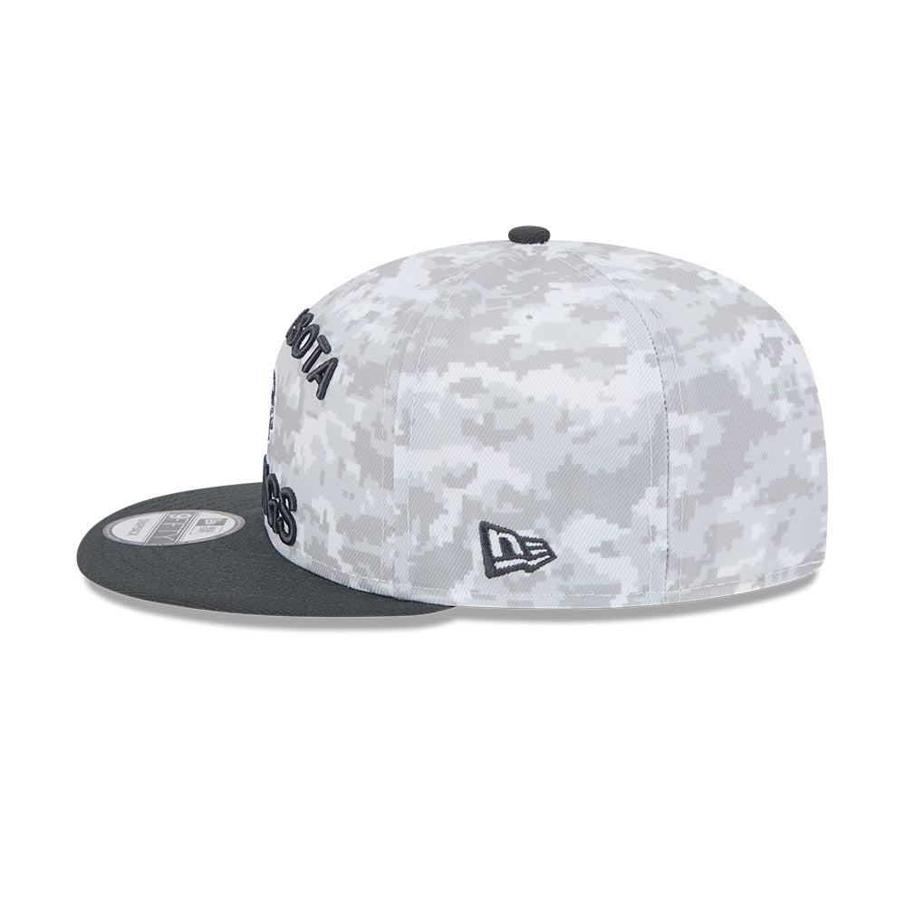 Minnesota Vikings New Era Arctic Camo/Graphite 2024 Salute To Service 9FIFTY Snapback Hat