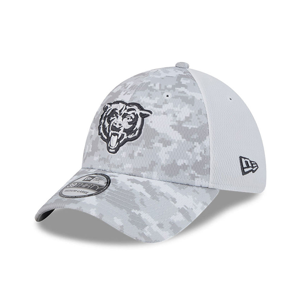 Chicago Bears New Era Arctic Camo/Graphite 2024 Salute To Service 39THIRTY Flex Fit Hat