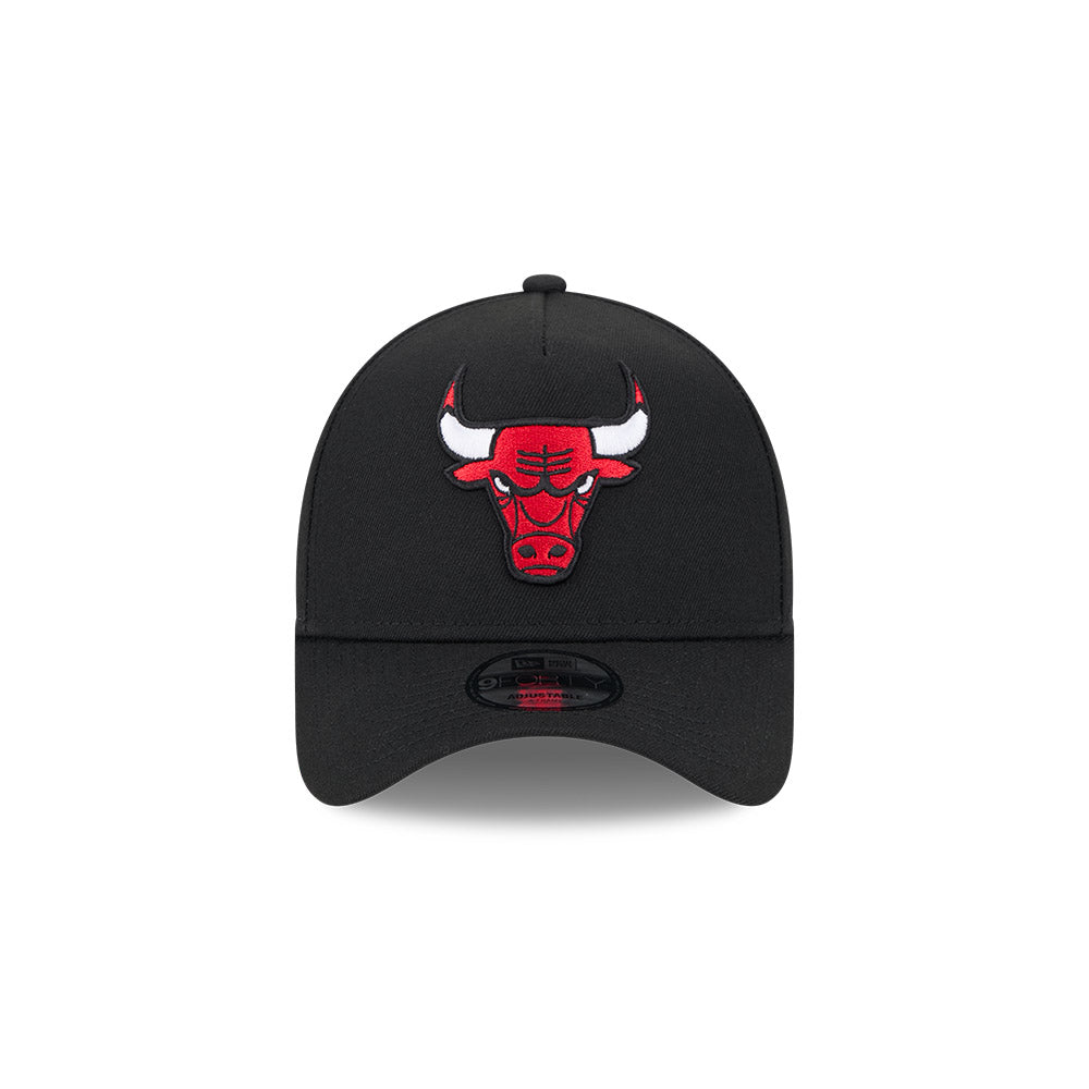 Chicago Bulls New Era 9FORTY Black A-Frame Adjustable Hat