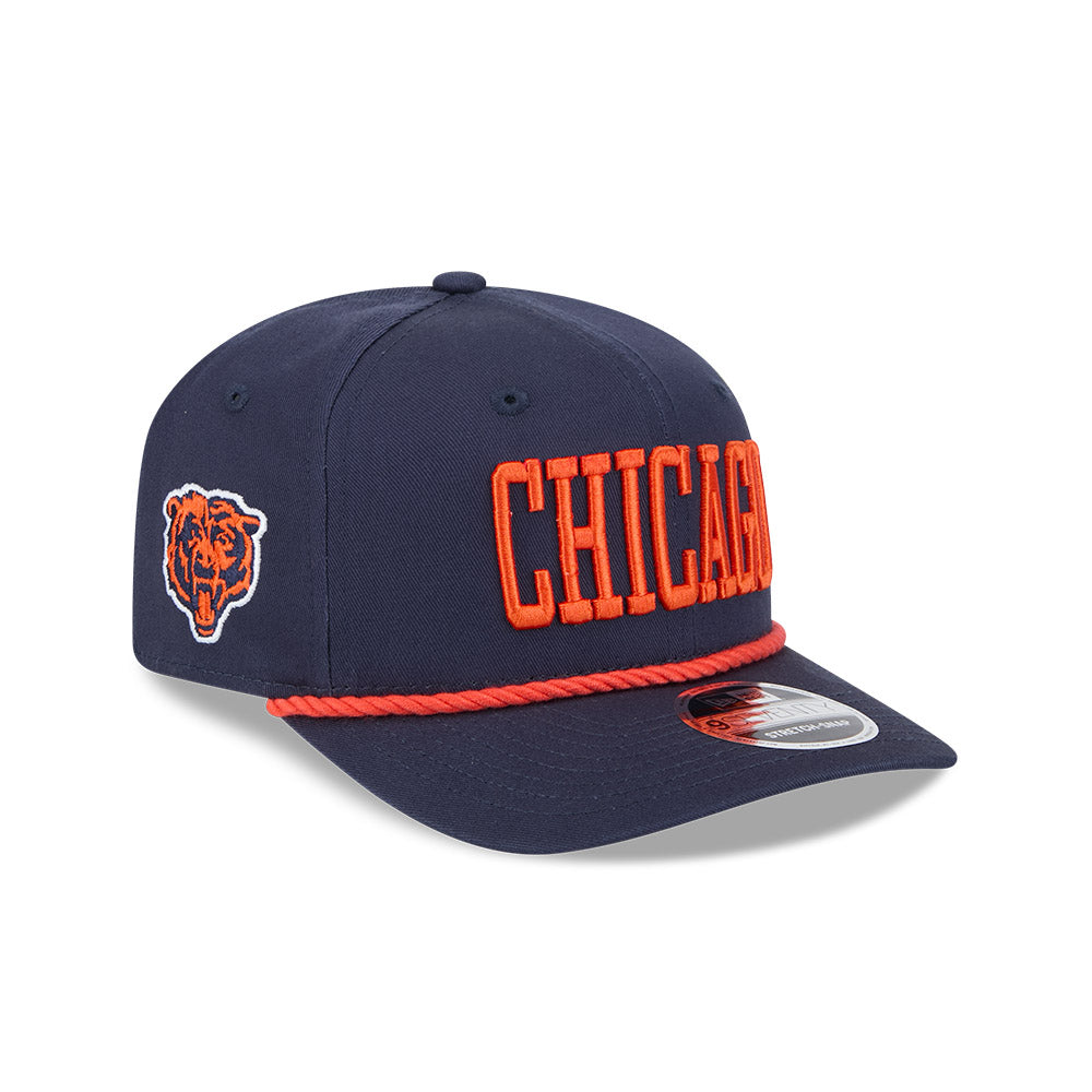 Chicago Bears New Era 9SEVENTY Navy Chicago Rope Stretch-Snap Adjustab ...