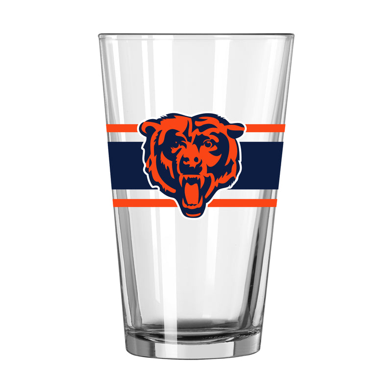 Chicago Bears Striped 16oz Pint Glass