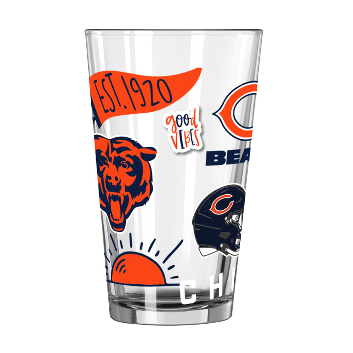Chicago Bears Native Design Pint Glass