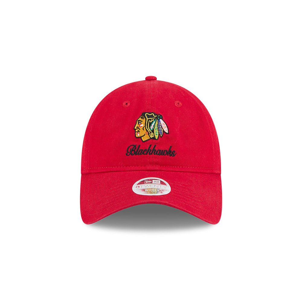 Chicago Blackhawks New Era Women's Red Preppy Team 9TWENTY Adjustable Hat