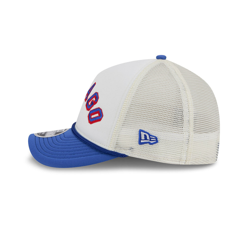 Chicago Cubs New Era 9FORTY Chrome Arch A-Frame Trucker Hat