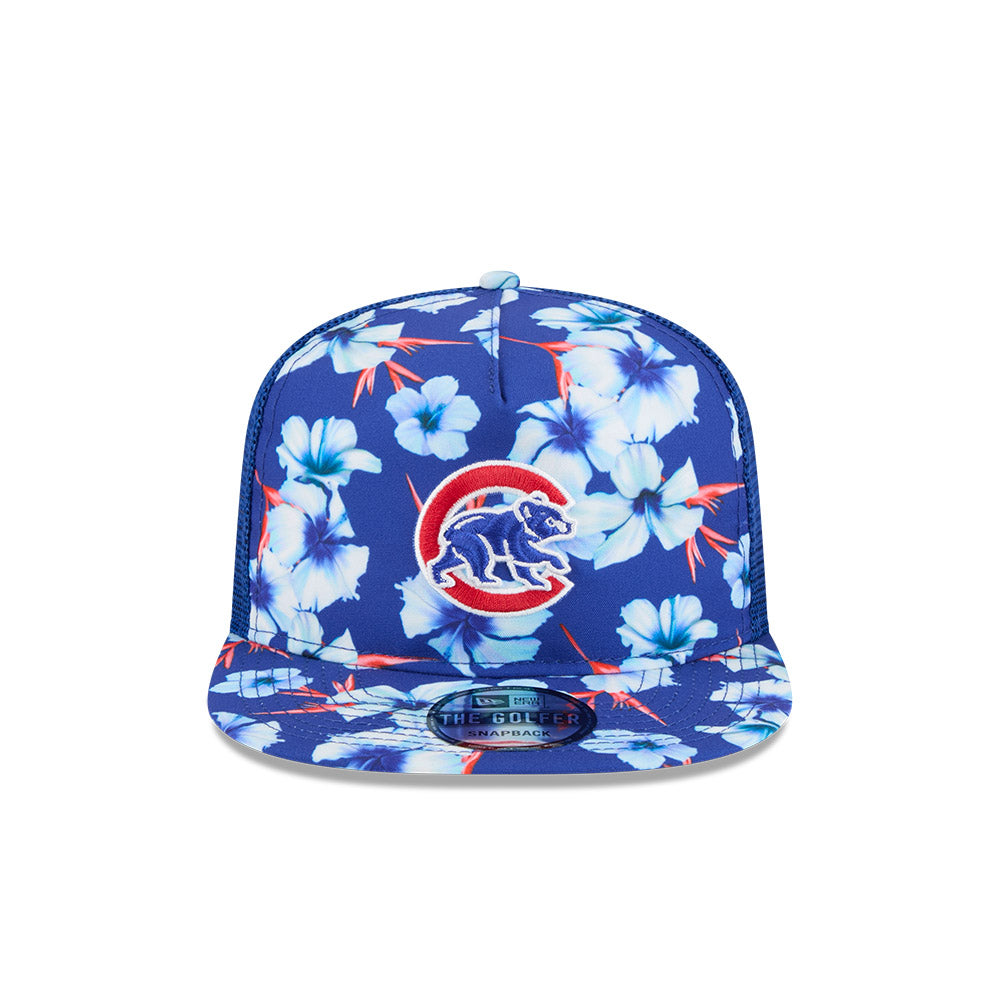 Chicago Cubs New Era Golfer Flowers Pattern Snapback Hat
