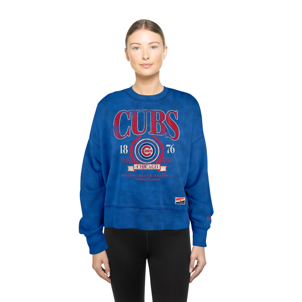Chicago Cubs New Era Women's Royal Crew Neck Sweatshirt