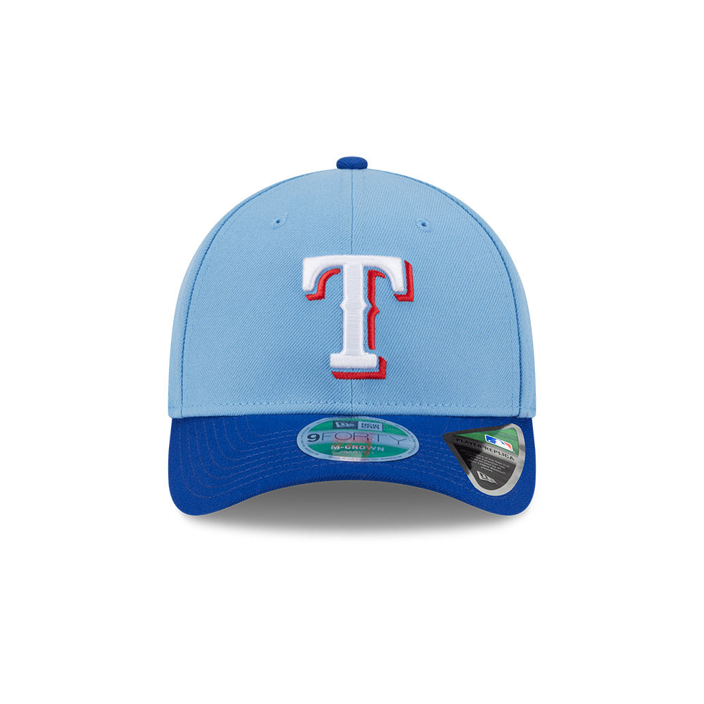 Texas Rangers New Era Light Blue 9FORTY Alternate M-Crown Player Replica Adjustable Hat
