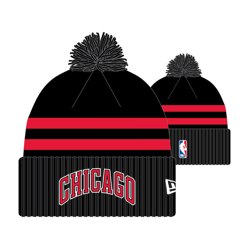 Chicago Bulls Black Statement Winter Pom Knit Hat