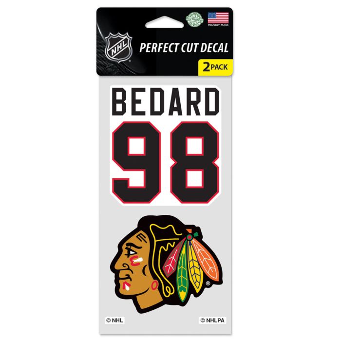 Chicago Blackhawks 4" x 8" Bedard Perfect Cut Decal