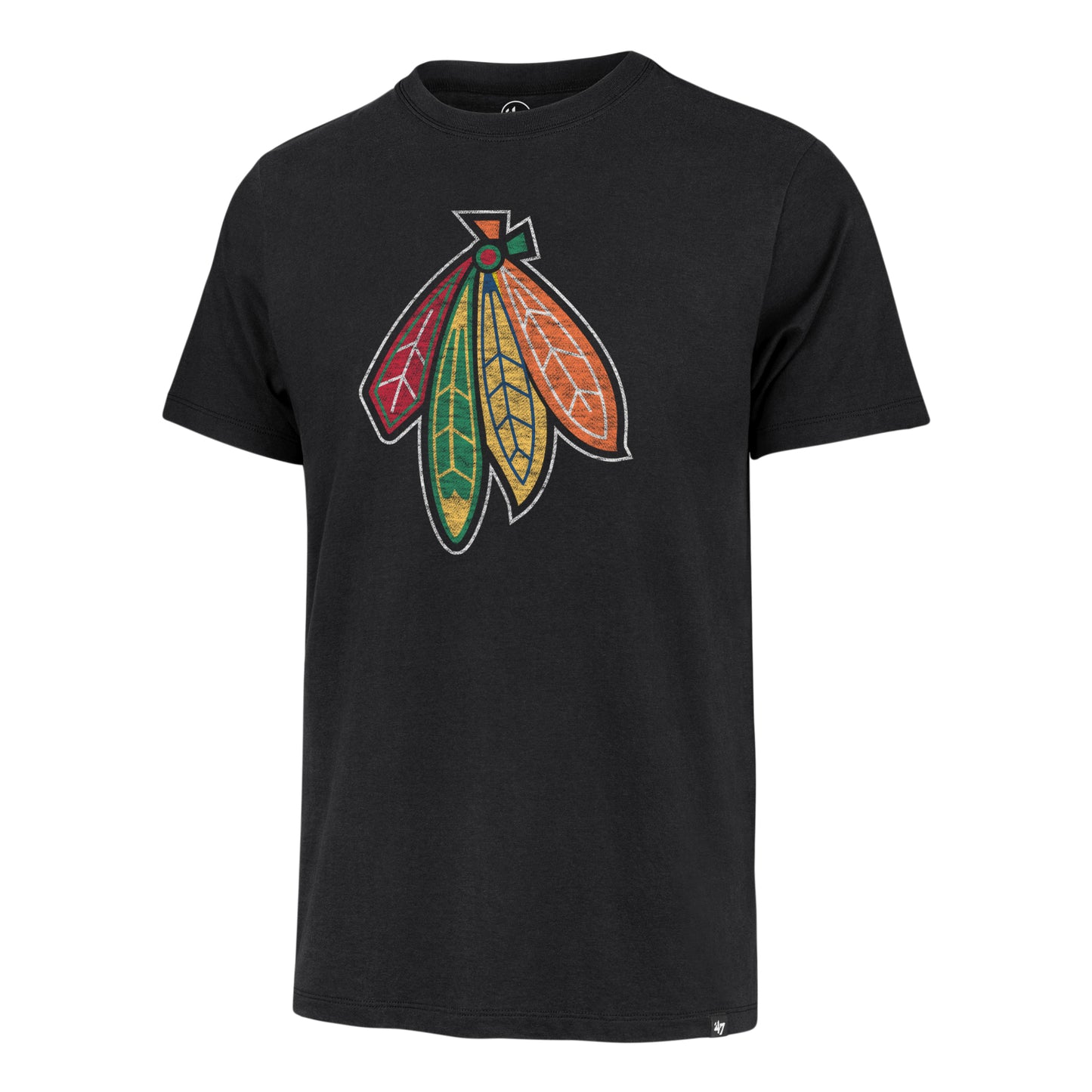 Chicago Blackhawks Feathers Black Franklin T-Shirt