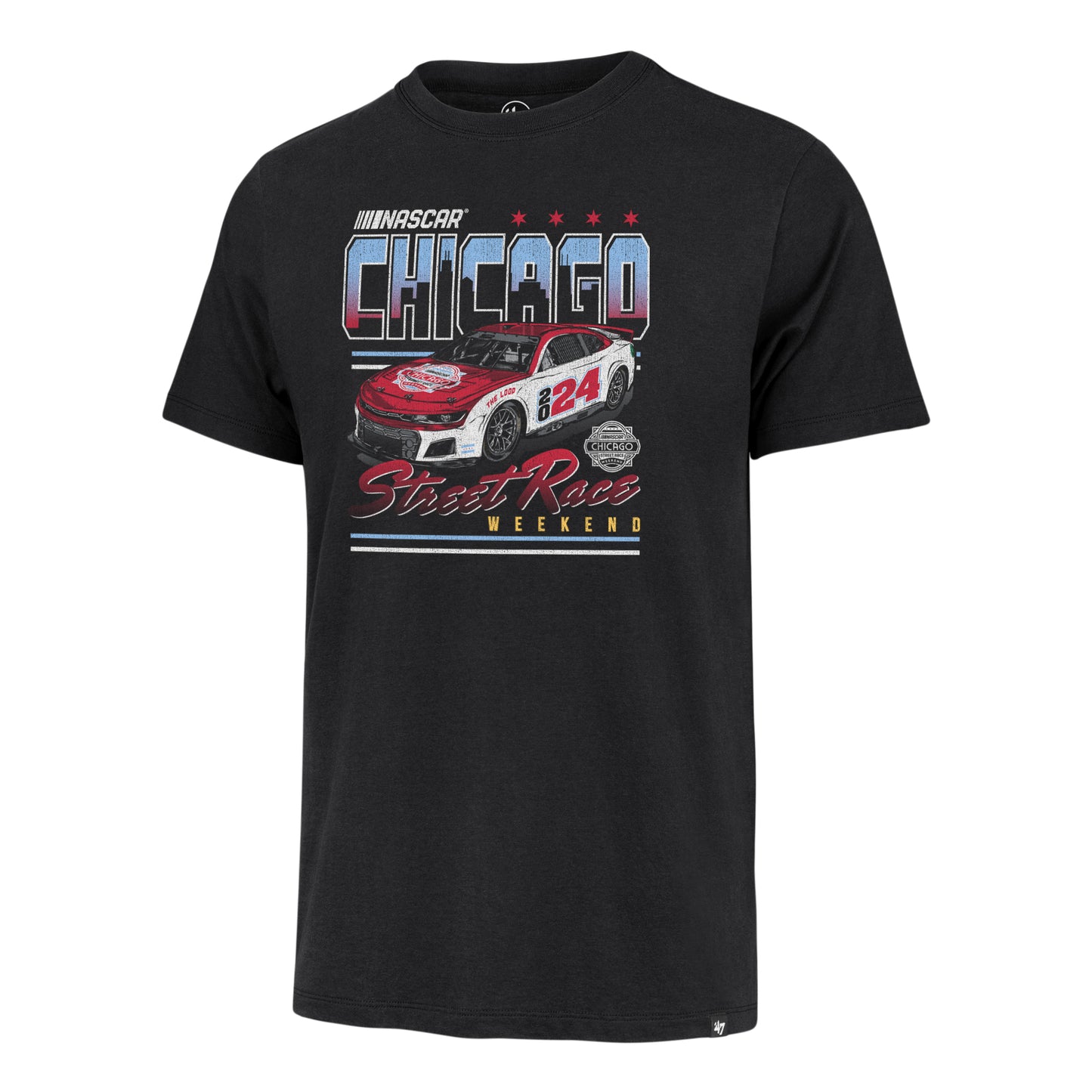 Nascar Chicago Street Race 2024 Black '47 Franklin T-Shirt