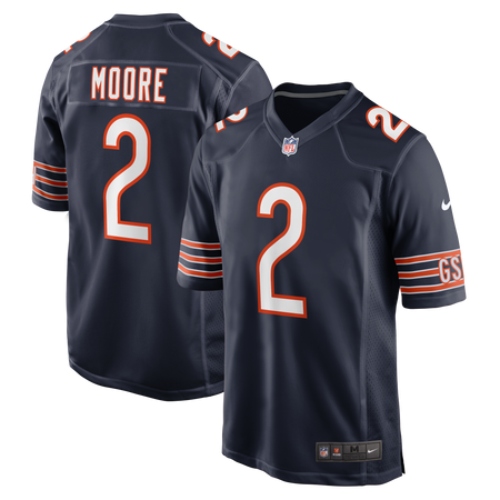 Nike Men's Chicago Bears D.J. Moore Navy Team Color Game Jersey