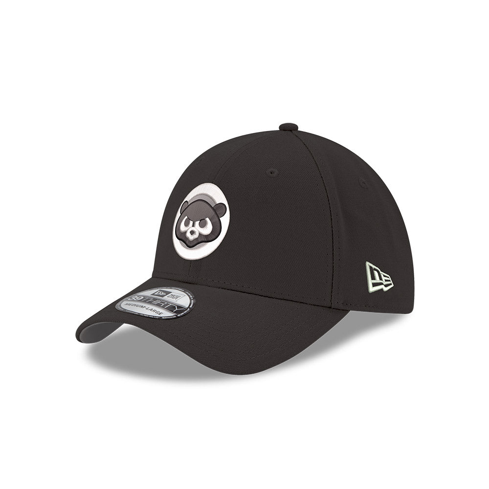Chicago Cubs 1979 - 1993 Logo Black New Era 39THITY Flex Fit Hat
