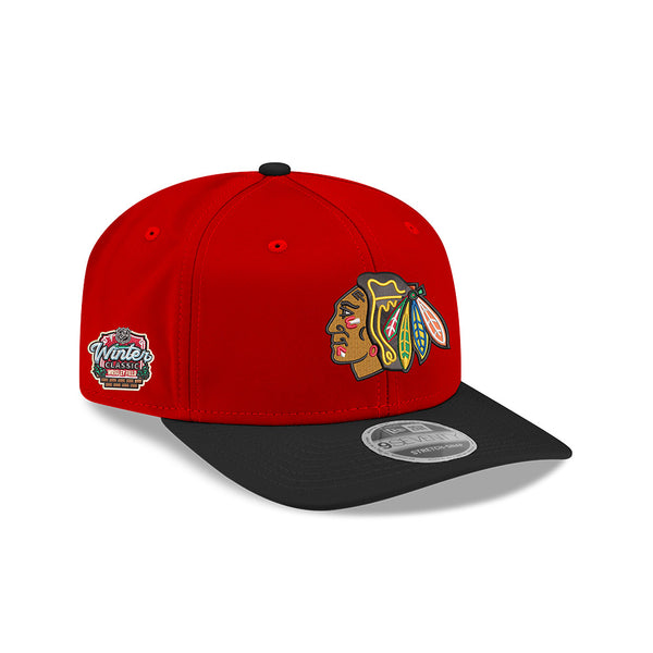 帽子 CHICAGO BLACKHAWKS 9THIRTY Chicago Blackhawks New Era 9SEVENTY Black Multi-Rope Stretch-Snap