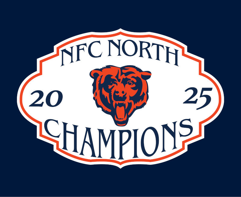 Chicago Bears New Era 2025 NFC North Division Champs Navy Cuffed Knit Hat