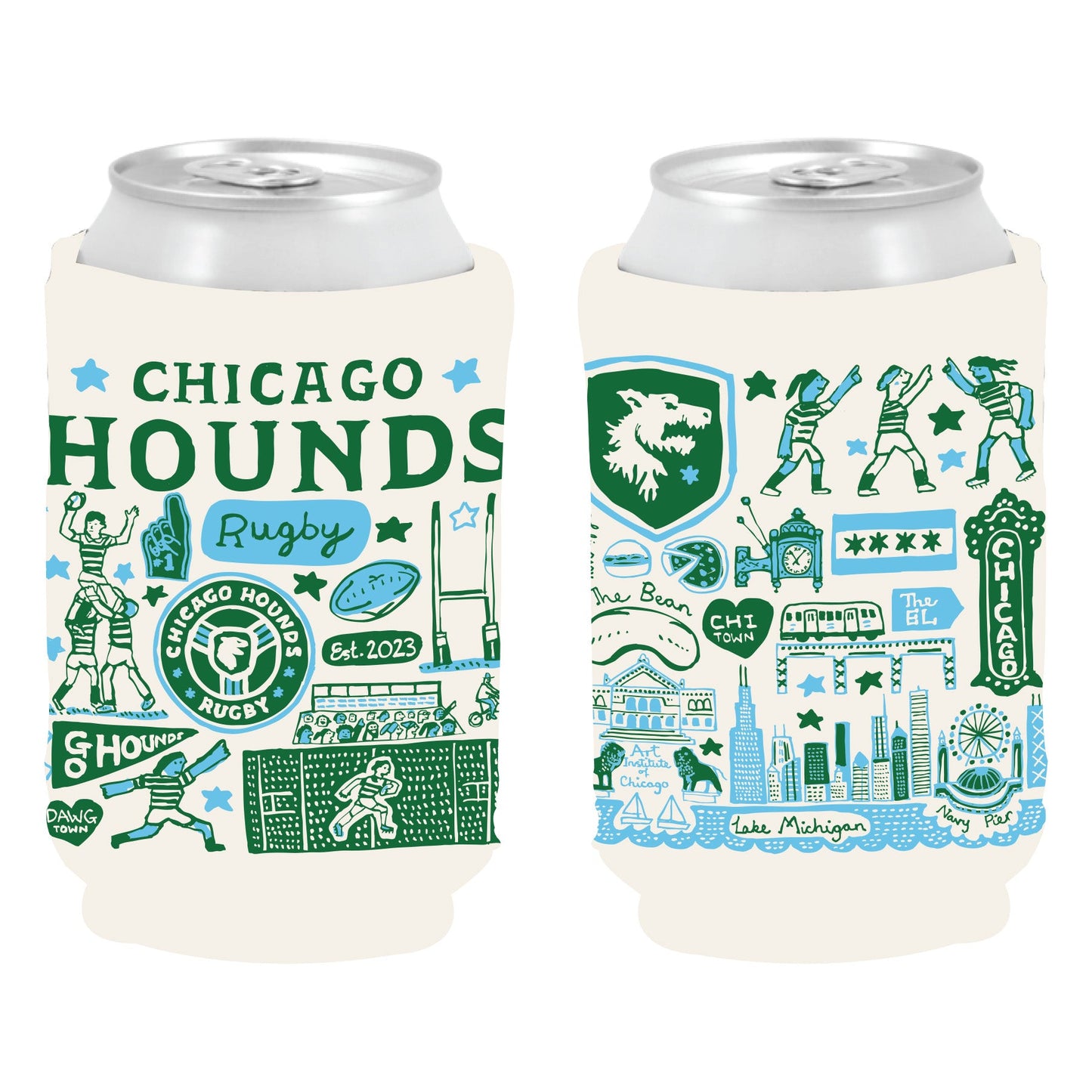 Chicago Hounds Julia Gash Beer Coozie