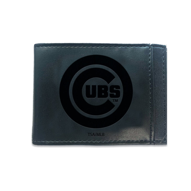 Chicago Cubs Black Front Pocket Wallet w/RFID Blocking